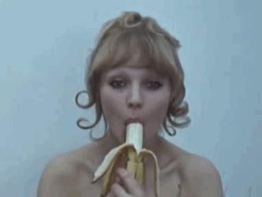 banana lust love female eating GIF